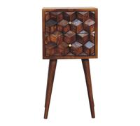 Mini Chestnut Cube 2 Drawer Bedside