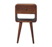 Mini Chestnut Curve Lower Bedside Table
