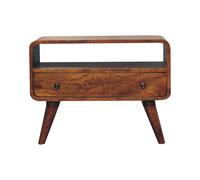 Mini Chestnut Curved Media Unit
