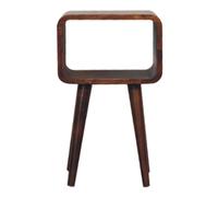 Mini Chestnut Curved Open Bedside Table