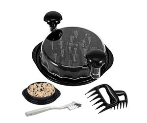 Mini Chicken Shredder | Chicken Shredder Tool Twist | Meat Claws | Meat Shredder | Shredded Chicken Tool | Transparent Lid | Dishwasher Safe| | Ergonomic Handle | BPA Free (Black, 7.87)