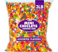 Mini Chiclets Gum - 3 Pounds - Chiclets Gum Bulk - Chicklets Tiny Size Gum - Fruity Tabs Gum - Gumball Candy Machine Refills - Assorted Colors - Bulk Party Candy