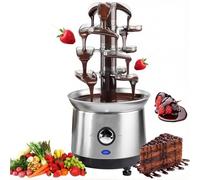 Mini Chocolate Fountain, Portable 4-Tier Electric Fondue Set with Capacity Hot Chocolate Capacity for Nacho Cheese, Sauce, Liqueuers, Christmas, Wedding, Birthday Party