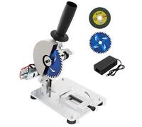 Mini Chop Saw - 4 Inch Tabletop Mitre Saw with 2 Blades, 7 Speed, 9000RPM, Angle and Height Adjustable, Portable Cut Off Machine for Steel, Aluminum, Wood, Acrylic