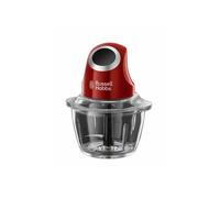 Mini Chopper - RUSSELL HOBBS - Desire 24660-56 - 200 W - 1 L Glass Bowl - Stainless Steel Blades - Red and Black