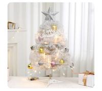 Mini Chrismtas Tree with Lights 1.5 ft (18 in) Small Pink Green White Lighted Table Top Christmas Tree for Christmas Decoration Girls Princess Room Decor (White, 1.5 ft(18 in))