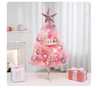 Mini Chrismtas Tree with Lights 1.5 ft (18 in) Small Pink Green White Lighted Table Top Christmas Tree for Christmas Decoration Girls Princess Room Decor (Pink, 1.5 ft(18 in))