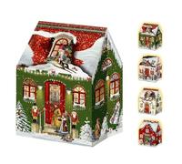 Mini Christmas Advent Calendar House | Pop-up House Advent Calendar | Vintage Christmas House with 24 Glittery Doors & Envelope - Design Varies