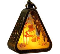 Mini Christmas LED Triangle Lights Santa Snowman Festival Lights Indoor Table Decorations Party Scene Props Home Decor (Bronze, Snowman)