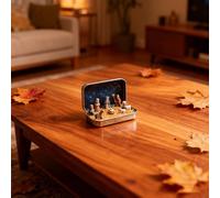 Mini Christmas Nativity Set in A Tin Box, Portable Pocket Size Nativity Scene Gift Tin Box Resin Holy Family Sheep & Jesus Figurines for Desk Shelf Office DéCor (1Pcs)