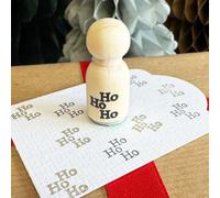 Mini Christmas Rubber Stamp HoHoHo, Ink Stamp for Cards Scrapbooking, Wooden Christmas Greeting Stamp, DIY Gift Tags Crafts, Festive Crafts
