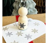 Mini Christmas Snowflake Rubber Stamp, Ink Stamp for Cards Scrapbooking, Wooden Christmas Stamp, DIY Gift Tags Crafts, Festive Crafts