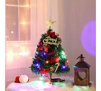 Mini Christmas Tree, 30cm Tabletop Small Xmas Trees with Lights Ornaments, Table Decor Battery Operated Pre-lit Artificial Christmas Trees, Home Kitchen Dining Window Desk Decorations (Multicolor)