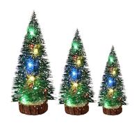 Mini Christmas Tree, 3pcs Small Tabletop Christmas Tree with LED Lights, Desktop Ornament with Luminous Lights for Tabletop Home Room Table Fireplace Office