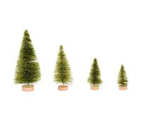 Mini Christmas Tree, Artificial Christmas Tree Decoration, Mini Pine Tree with Wooden Base, Christmas Crafts and Designs, SnowFree Tower Pine Christmas Tree for Home Christmas Decoration (Green)