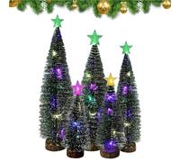 Mini Christmas Tree - Artificial LED Table Pine Small Festive Decoration | 5 Piece Decorative Christmas Tree Set for Home, Bedroom, Living Room, Office, Shop, Bedside, Bookshelf