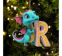 Mini Christmas Tree Decorations Xmas Acrylic 26 Letter Dinosaur Pendant