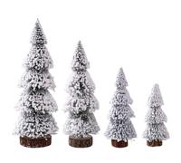 Mini Christmas Tree - Frosted Cedar Artificial Tree, Mini Winter Holiday Decoration, Realistic Artificial Design, Use for Table Centerpiece and Fireplace, Christmas Decoration, Green with Frost