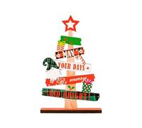 Mini Christmas Tree in Letter Shape, Country House Wooden Christmas Centre Piece, Festive Wooden Decoration for Table Party Home Holiday Decoration