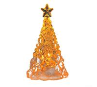 Mini Christmas Tree Light Tabletop Night Lamp Acrylic Multicoloured Gentle Warm Glow Star Top Bar Bedroom Desk Living Room Holiday Decoration 10cm(C)