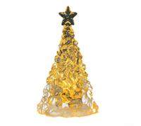 Mini Christmas Tree Light Tabletop Night Lamp Acrylic Multicoloured Gentle Warm Glow Star Top Bar Bedroom Desk Living Room Holiday Decoration 10cm(B)