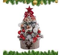 Mini Christmas Tree - Lighted Holiday Table Decor | Compact Desktop Tree Ornament | Built-in Lighting Design | Festive Display Theme | Seasonal Accent Feature, Porch Table Fireplace Mantel