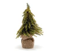 Mini Christmas Tree Ornaments - Artificial Christmas Tree in Hessian Bag - Get in the festive spirit with this beautiful mini Christmas Tree for Home Table Christmas Decorations (20CM)
