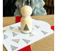 Mini Christmas Tree Rubber Stamp, Ink Stamp for Cards Scrapbooking Projects, Wooden Holiday Stamp, DIY Gift Tags Crafts, Festive Crafts