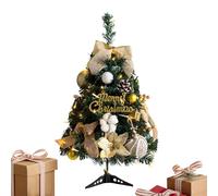 Mini Christmas Tree: Tabletop Tree with Light Balls and Bow, Pre-lit Christmas Decoration for Home Bedroom, Small Artificial Plant for Tabletop Apartment Display
