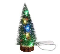 Mini Christmas Tree with LED Light 7.87 Inch Realistic Portable Battery Operated Mini Artificial Pines Tabletop Xmas Decor with Metal Stand for Home Office Decoration 20cm Colorful Light