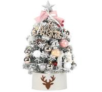 Mini Christmas Tree with Mini Led String Lights and Ornaments Perfect Xmas Decorations Fit for Office Living Room