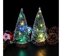 Mini Christmas Tree Xmas Tree With L 25cm Tabletop Christmas Pine Tree for Home Office Bar Home, Kitchen, Dining Table Decor