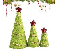 Mini Christmas Trees - Plush Decorative Artificial Pine Trees, Cute Table Christmas Decoration, Adorable Seasonal Ornament Set | for Living Room, Bedroom, Office, Dorm, Fireplace,