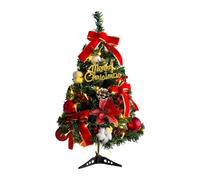 Mini Christmas Trees, Prelit With Lights Balls And Bow, 1set, Tabletop Christmas Tree, Little Artificial Tree, Easy Setup Festive Accent, For Home Office And Holiday Displays