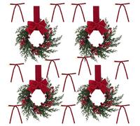 Mini Christmas Wreaths for Cabinets, 3/4/5/6/8pcs Versatile Festive Decor Maximum Holiday Magic for Kitchen, Cabinets And Windows Every Corner (4PCS Garland)