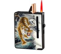 Mini Cigarette Case Box Holder with Built-in Lighter ，Smoking control 12Cigarettes Capacity, Windproof,Moisture-Proof(D)