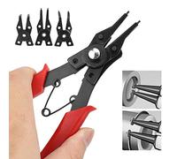 Mini Circlip Plier Set - 2pcs 4 in 1 Snap Ring Pliers Combination Set Precision Wire Cutters with Interchangeable Heads Set Heads Tool