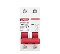 Mini Circuit Breaker, DC 1000V Circuit Breaker MCB PV Overload Protection Switch 2P 6A-63A(63a)
