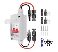 Mini Circuit Breaker, MCB 2P DC 500V 32A PV System DC Disconnect Switch Solar PV System Isolator with IP65 Distribution Box for Solar Panels Grid System (With Cable and PV Connector)