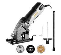 Mini Circular Saw 600W: DEKOPRO Small Circular Saw 5500 RPM, 85mm Blade, Adjustable Depth to 27mm, Dust Port with Hose, Parallel Guide Rail - Mini Saws for Wood, Metal, Tile, Plastic