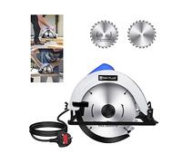 Mini Circular Saw, 900W Electric Saw with Speed 5000RPM, Adjustable 45° Cutting Bevel Angle & Blade Guide, Saw Blades 185mm, Safety Switch and Pure Copper Motor, for Cutting Wood, Soft Metal, Plastic