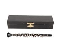 Mini Clarinet Model, 13cm/5.12in Simulated c with Storage Box, Realistic Musical Instrument Model Dollhouse Decoration for Home, Office and Desktop