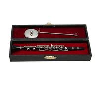 Mini Clarinet Model Realistic Miniature Black Dollhouse Musical Instrument Display Stand Included Great Gift for Music Lovers Collectors ABS Plastic Stainless Steel 16cm 6.3in