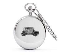 Mini Classic British Car Moke SE ref148 Pewter Effect Design on a Polished Silver case Men's Gift Quartz Pocket Watch fob