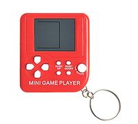 Mini Classic Games Player Keyring Retro Games Console Games with 26 Games Handheld Game Console Portable Mini Retro Game Player Decompression Toys for Video Game Fans (Red)