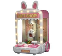 Mini Claw Machine Adjustable Sounds and Music Kids Claw Machine with Mini Plush ＆ Capsule Toys Arcade Game Mini Vending Machine Birthday Gifts for Girls Style 2, Mini Vending Machine