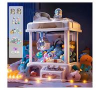 Mini Claw Machine , Arcade Claw Machine Full Size with Light and Music,2 Panda Doll,25 Dolls,20 Gashapons , Kids Toys Age 3-4 Girls Use Gumballs,Candy,Toys,or Small Prizes