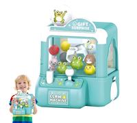 Mini Claw Machine - Mini Electronic Arcade Game with Cute Animal Theme Plush & Quiet Mode | Home Vending Machine for Children Ages 3-8 | Educational Motor Skills Development Gift for Girls & Boys (D)