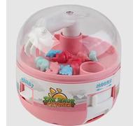 Mini Claw Machine Toy with Mini Dinosaur Figures for Teenagers & Adults, Handheld Arcade Game with Real Working Claw, Novelty Toy for Fun and Entertainment, Ideal Christmas Stocking Stuffer (Pink)