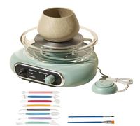 Mini Clay Sculpting Machine, Stepless Speed DIY Ceramic Toy, Removable Parts for Easy Cleaning, Arts Education Tool Green
